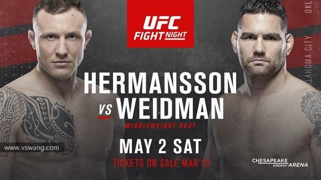 前UFC冠军韦德曼将在5月对阵赫尔曼森